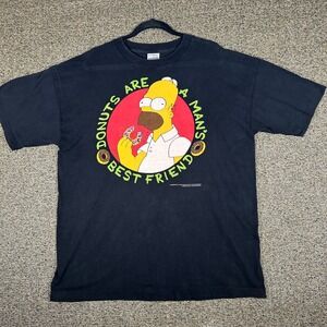 Vintage 1997 The Simpsons Homer Simpson T-Shirt Screen Stars XL Black